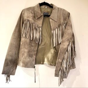 Western Fringe Trim Jacket